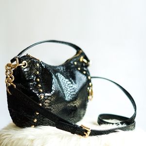 Michael Kors Black Python Embossed Handbag